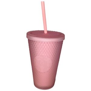 Starbucks Pink Studded‎ Pink Lemonade Tumbler With Straw Reusable Cold Cup 16 Oz